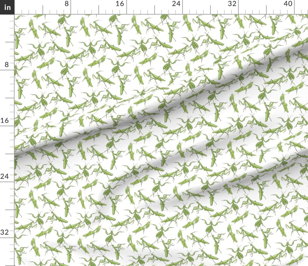 Mantis White Entomology Entomologist Insects Bugs Insect Bug Beetle Custom Printed Fabric by Spoonflower Various Fabrics by the Yard or Fat Quarter